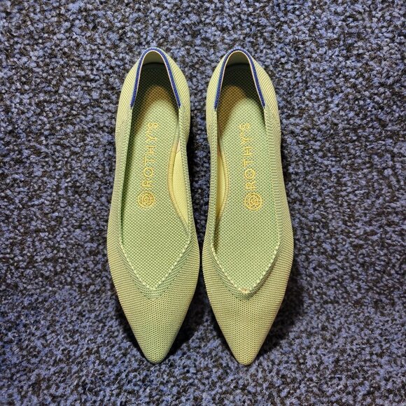 Rothys The Point Women's Size 7 US Mint Green Pointed Toe Slip on Flat Shoes - Picture 1 of 13